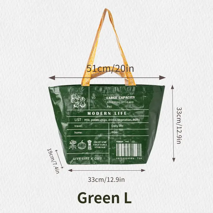 Sac d'épicerie de supermarché étanche de grande capacité, sac de courses tissé PP Portable à une épaule pour les magasins de détail, boutique