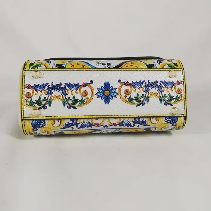 Sac à main pour femme en cuir jaune