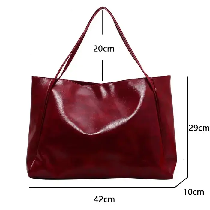 Sac fourre-tout en cuir PU souple pour femme