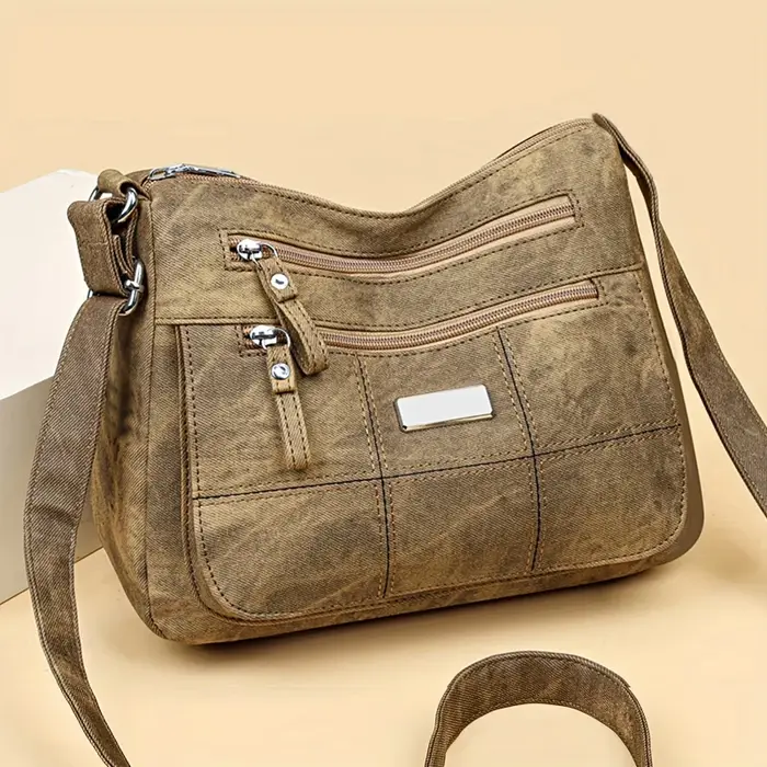 Sac à bandoulière Hobo élégant à motif quadrillé rétro