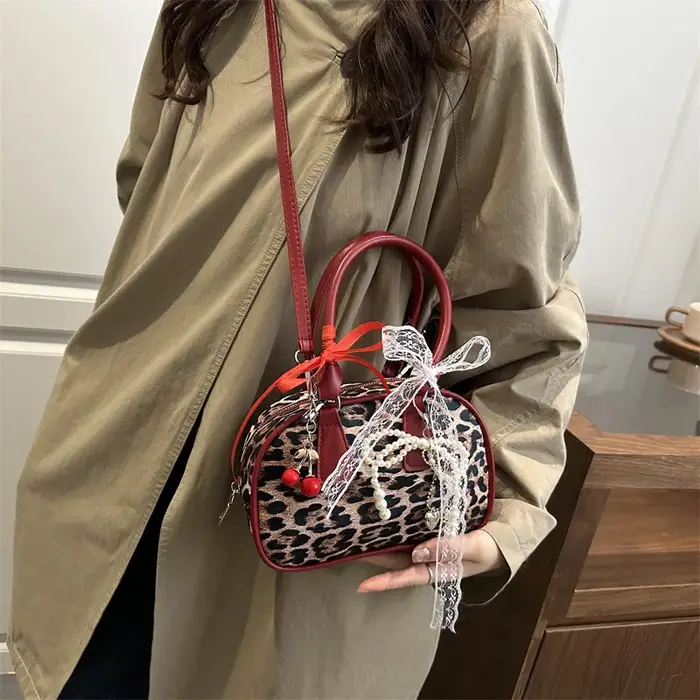 Sacs à bandoulière en PU léopard vintage pour femmes