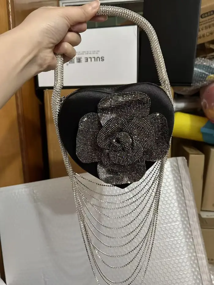 Sac à Main de Luxe à Paillettes Florales