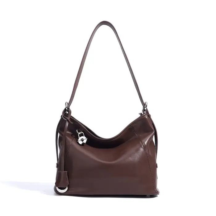 Sac à main en cuir de vache brillant pour femmes