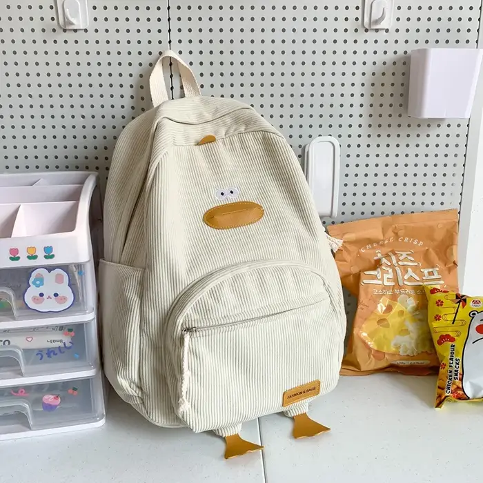Sac à dos imperméable en velours côtelé pour femme
