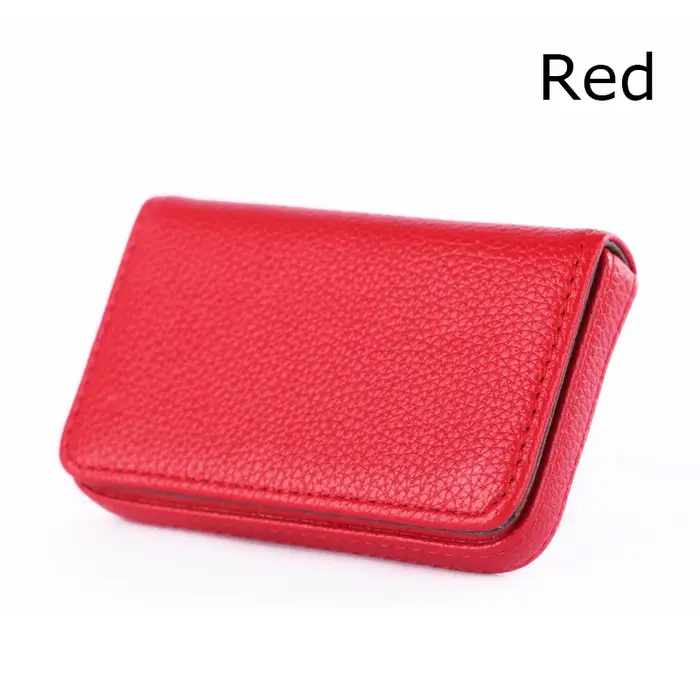 Porte-cartes de visite en cuir PU pour hommes et femmes, boîte à cartes de crédit unisexe, poudres d