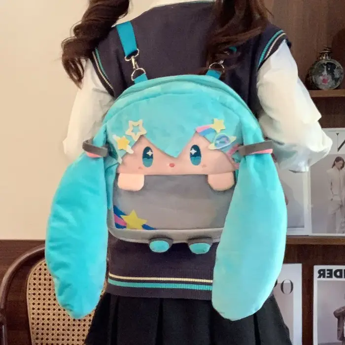 Sac à bandoulière en peluche grande capacité motif Fufu mignon