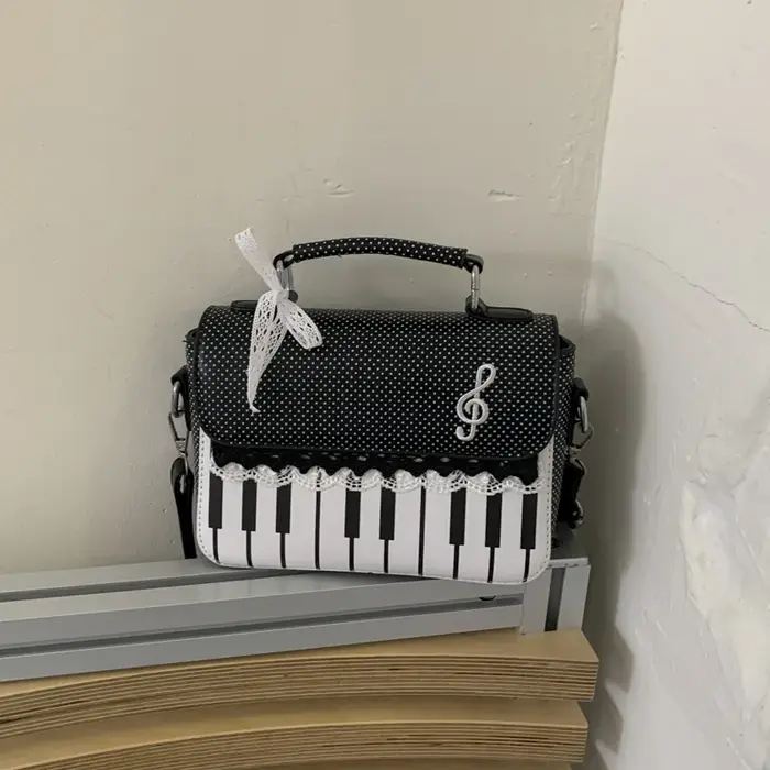 Sac fourre-tout rectangulaire grande capacité à pois et dentelle