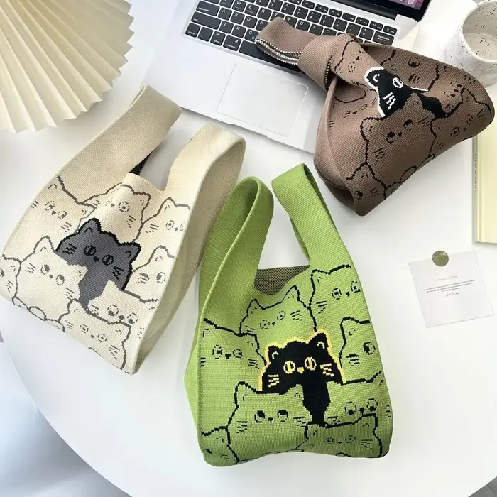 Sac à main en tricot de chat pour filles