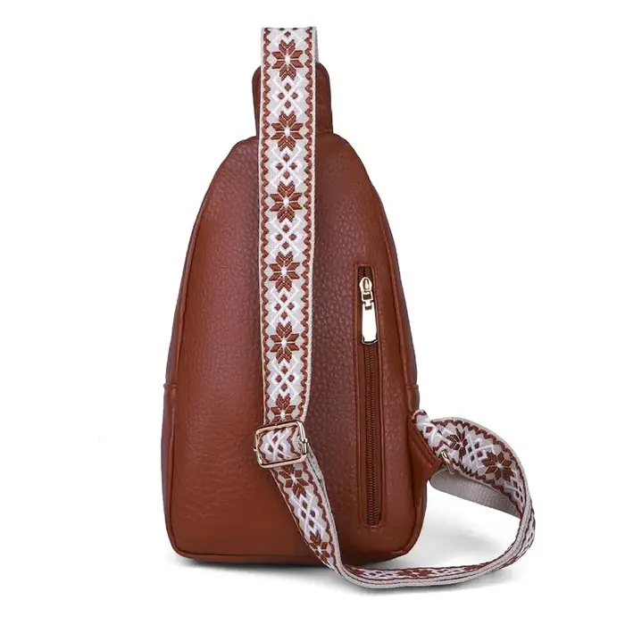 Sac de poitrine bohème en cuir PU