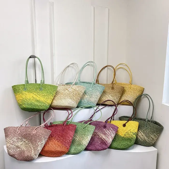  Sacs fourre-tout en paille de Style français pour femmes