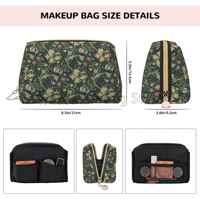 Trousse de maquillage en cuir imprimé William Instability pour femme