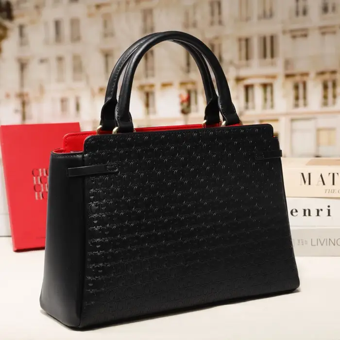 Sac fourre-tout CH à motif gaufré avec nœud décoratif