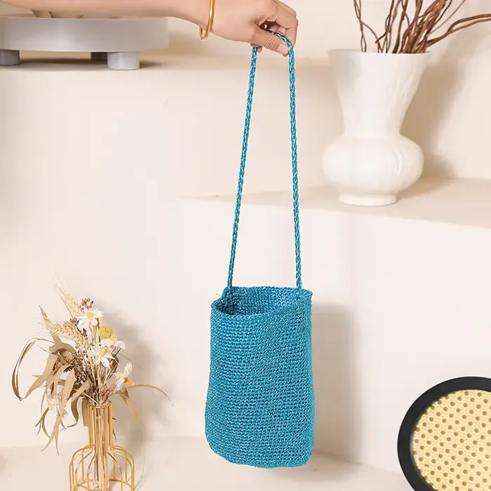 Sac seau décontracté grande capacité tressé à la main