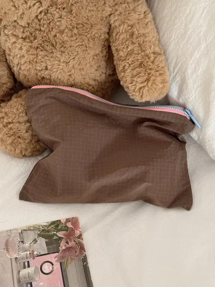 Pochette de maquillage Airfriend Simple pour femme, grande capacité, organiseur de voyage, mini sac de rangement pour rouges à lèvres et maquillage