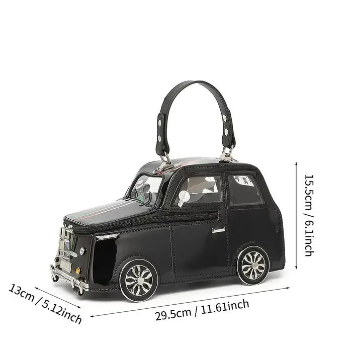 Sac à main en forme de voiture pour femmes, joli sac de personnalité créatif 3D, fourre-tout à la mo