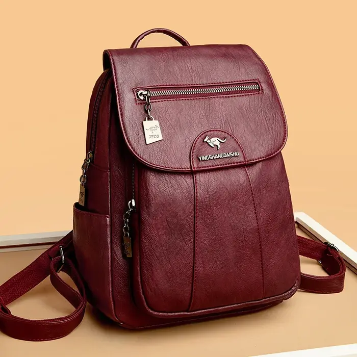 14 "(35 cm) sac à dos en peau de mouton Vintage sac d'école pour ordinateur portable sac à dos souple pour femme sac