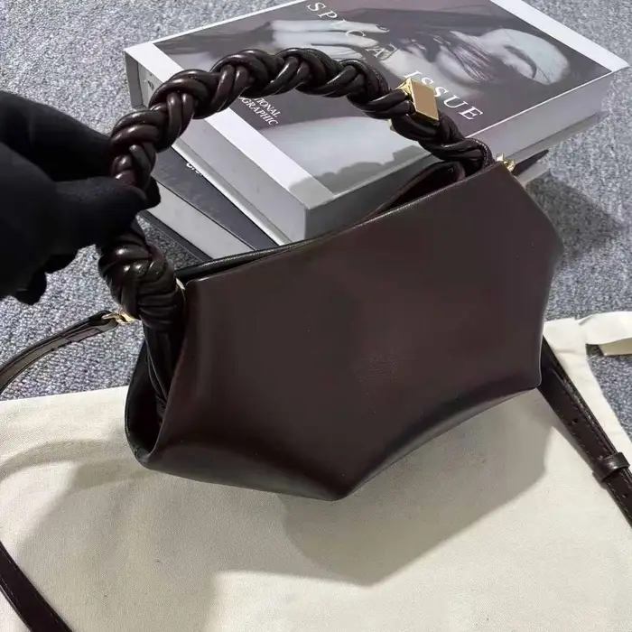 Mini Sac à Main Hexagonal Tressé en Cuir pour Femme