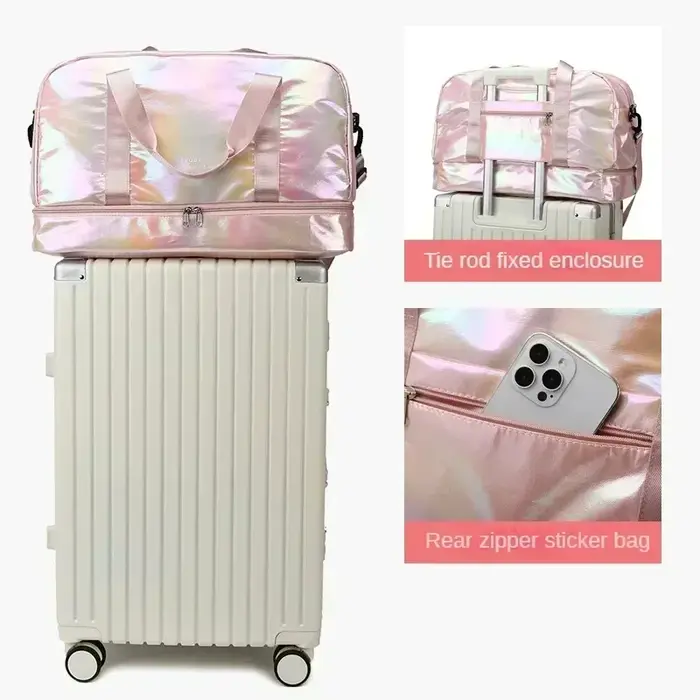 Sac de sport et de voyage pour femme grande capacité avec séparation sec/humide