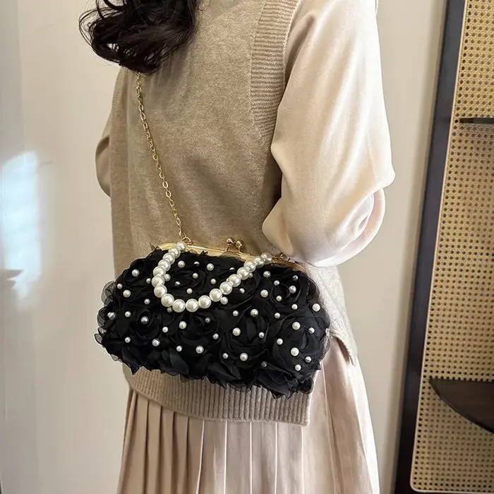 Sac de soirée à fleurs de Rose pour femmes