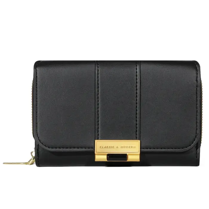 Sac à main en cuir PU avec fermeture éclair pour femme
