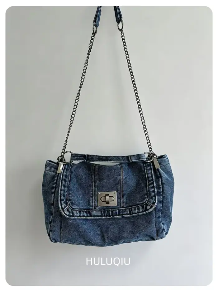 Sac en jean femmes 2025 nouvelle mode sacs à bandoulière décontractés grande capacité sac fourre-tout classe trajet