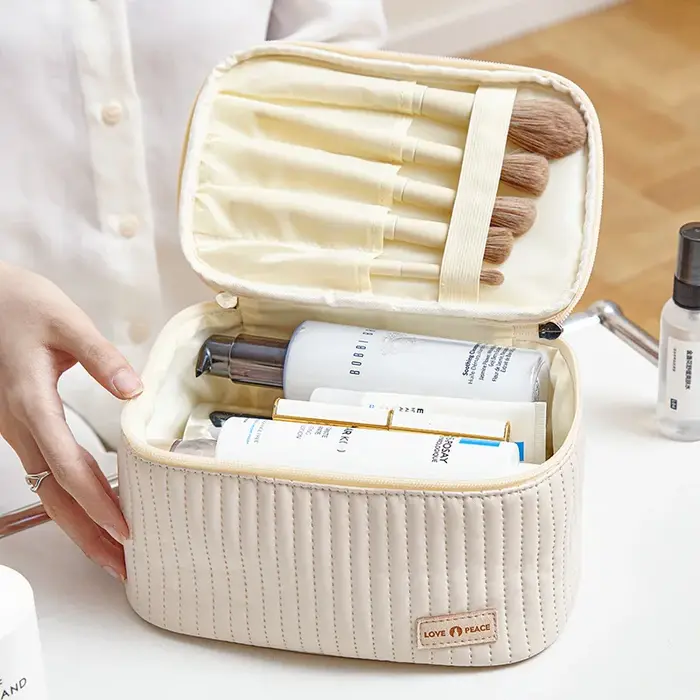 Sac de maquillage de gâteau en cuir PU