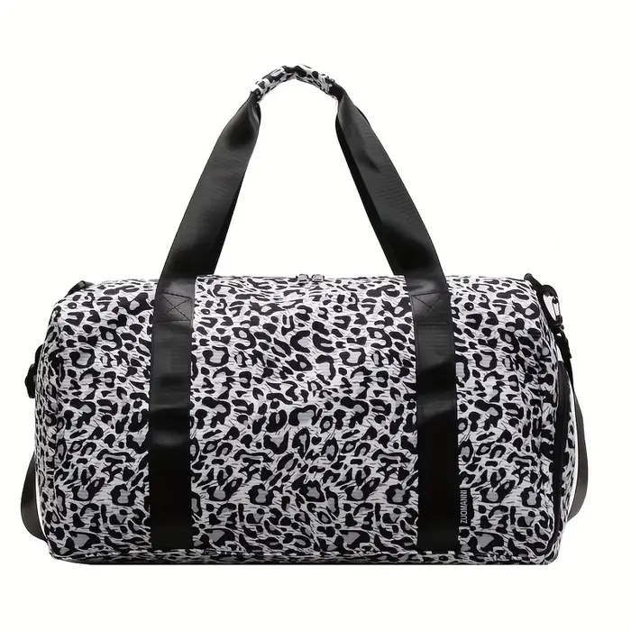 Sac fourre-tout imprimé léopard pour femme à la mode, sac de voyage de grande capacité, sac de nuit