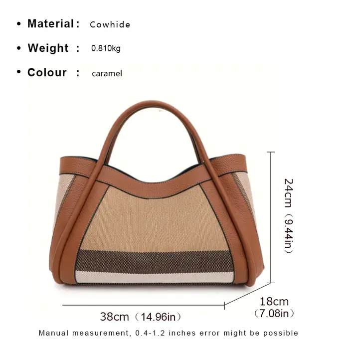 Aidrani Nouveau sac à main rétro à carreaux pour femme, sac de luxe de grande capacité, sac en toile