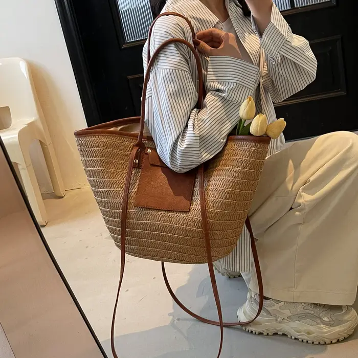Sac à bandoulière en paille pour femme 2026