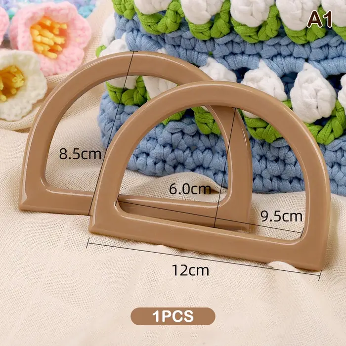 Sacs en bois/plastique en forme de D, poignée de remplacement, sacs de bricolage fabriqués à la main