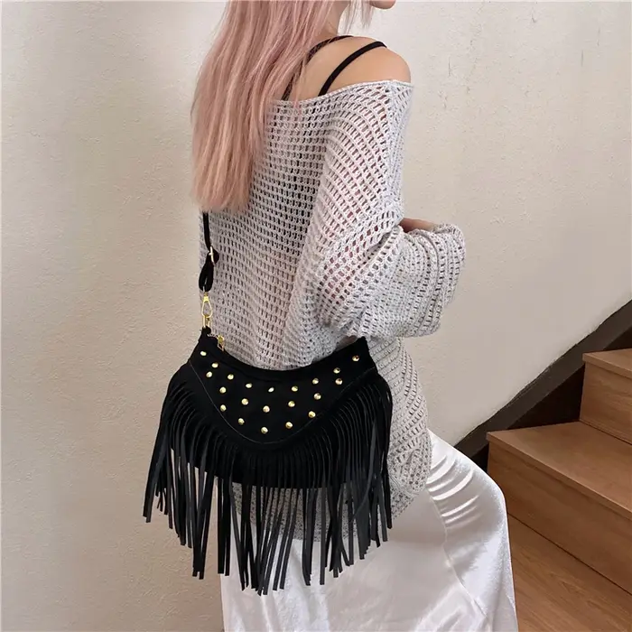 Sac à bandoulière demi-lune de styliste pour femmes