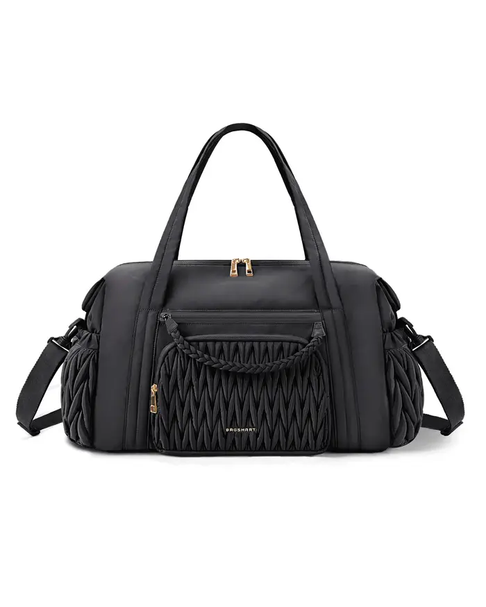 BAGSMART-Sac de sport matelassé pour femme, sac de week-end, accessoire de rangement de nuit, grande