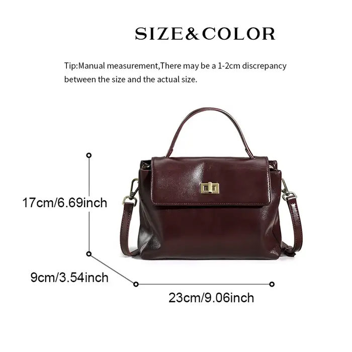 Sac à bandoulière en cuir véritable pour femme