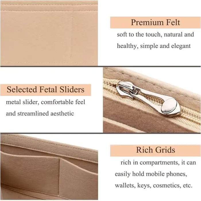 H Kelly-Sac à main en feutre pour maquillage pour femme