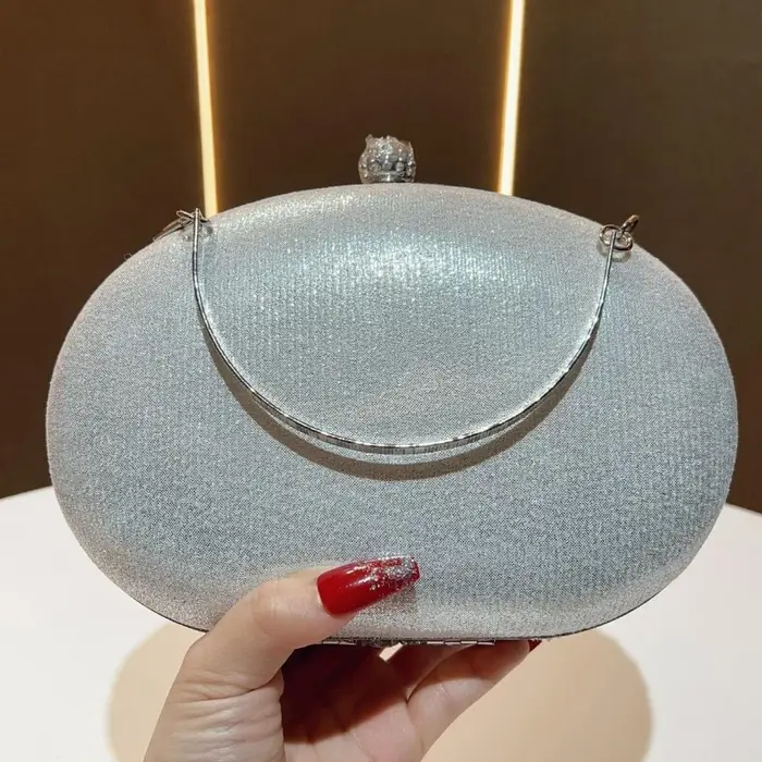Sacs de soirée de luxe en cristal argenté et diamant doré pour fête d'anniversaire