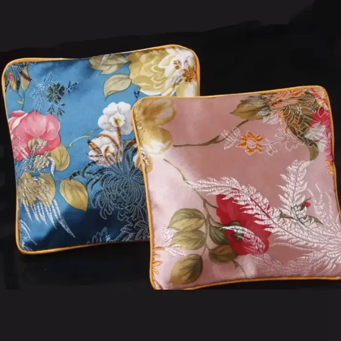 Pochette à monnaie brodée en tissu, motif floral, avec pendentif en cuivre, portefeuille en tissu, sac à maquillage et à rouge à lèvres, organiseur et sac de rangement pour bijoux