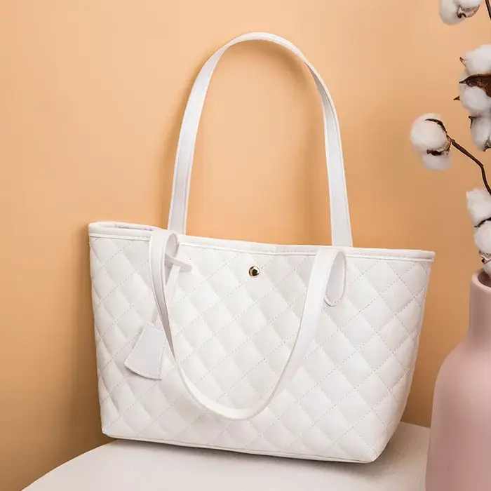 Sac fourre-tout chic brodé pour femme, sac à main spacieux avec sangle Partners, doublé en polyester