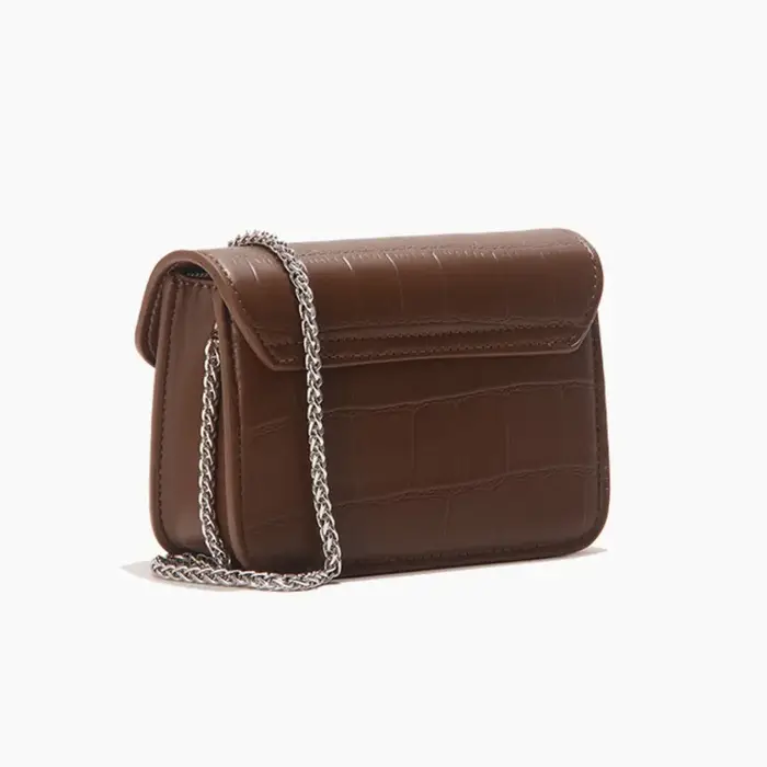 Sac carré élégant rétro à motif crocodile