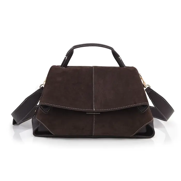 Sac à main givré pour femme, sac à bandoulière français en daim haut de gamme, sac trapézoïdal de lu