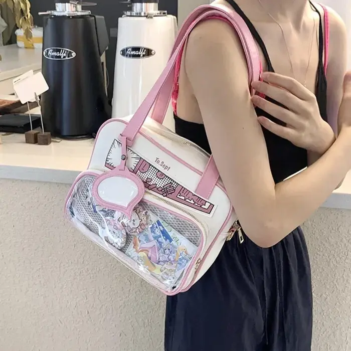 Y2K japonais Harajuku Ita sac pour femmes mignon sac à bandoulière filles Transparent Itabag sac