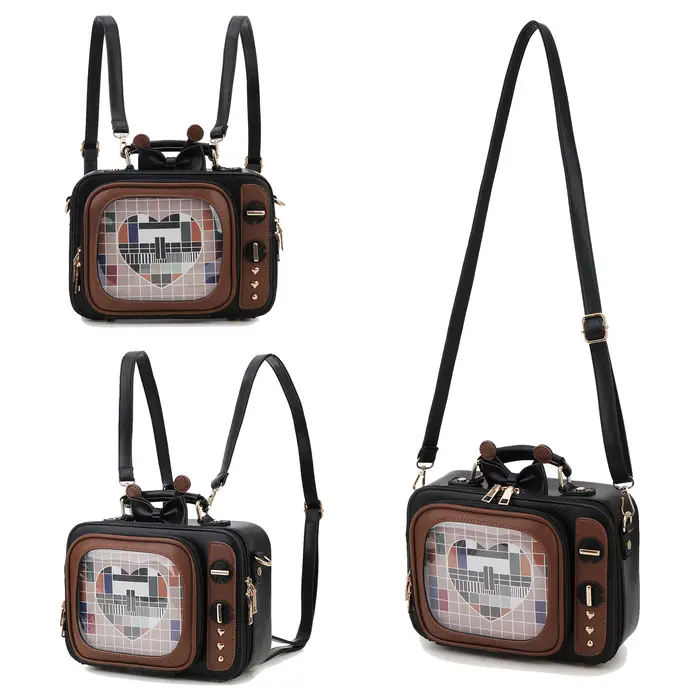 Nouveauté Tv forme Ita sac rétro télévision femmes sac à bandoulière Design Ita sac à dos avec Inser