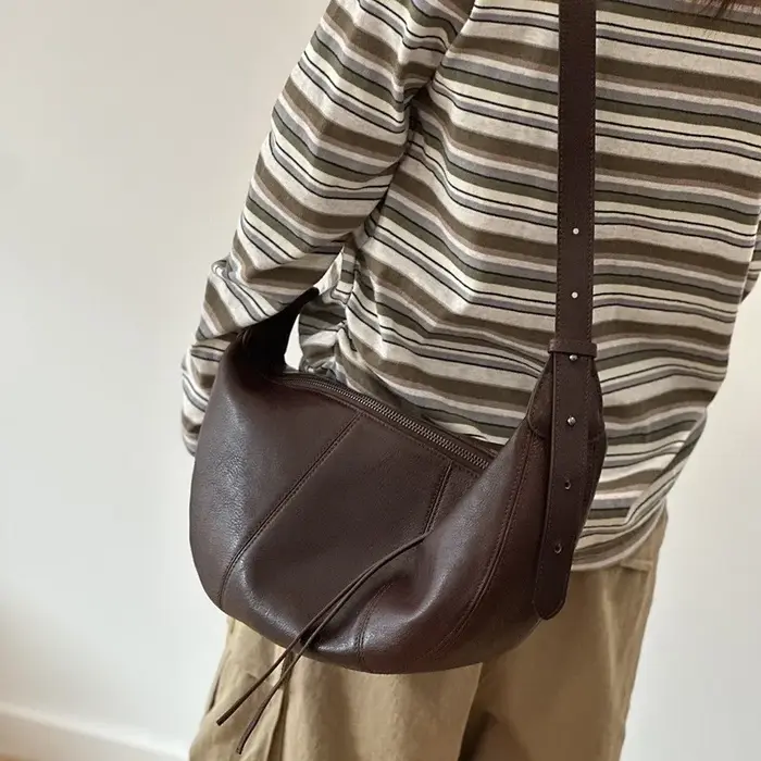 Sac à main pour femme Johnature 2026 en cuir véritable, décontracté, couleur unie, polyvalent, sacoc