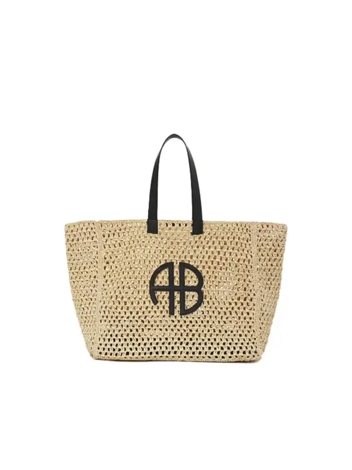 Grande capacité AB lettre paille tissé sac fourre-tout plage vacances dames rayure RIO ville Style Simple sac à main de voyage décontracté