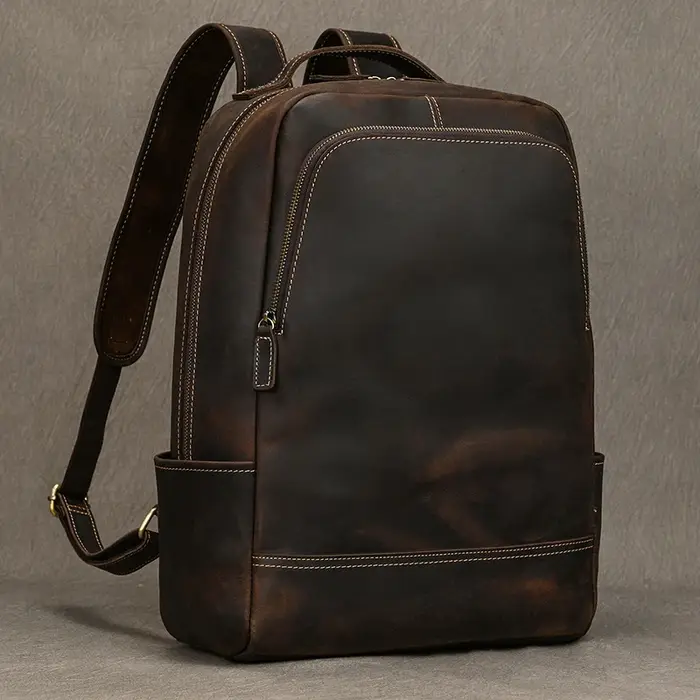 2025 nouveauté sac à dos en cuir ordinateur sac à dos 15.6 pouces pochette d'ordinateur pour hommes sacs de voyage