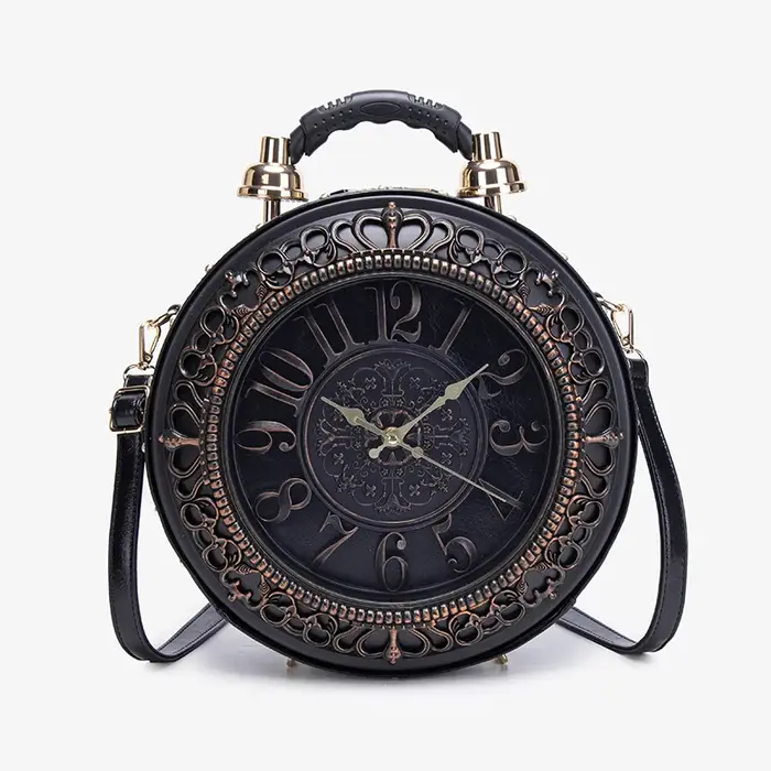 Sac à main avec horloge créative rétro