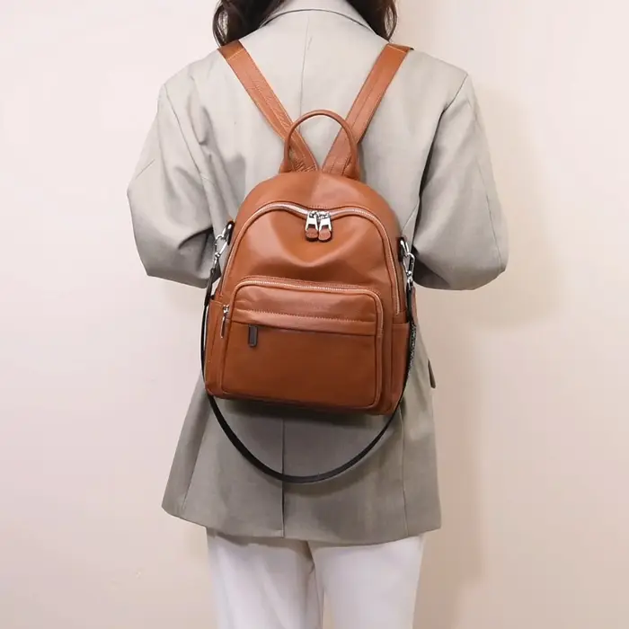 Sacs à dos de luxe en cuir véritable pour femmes