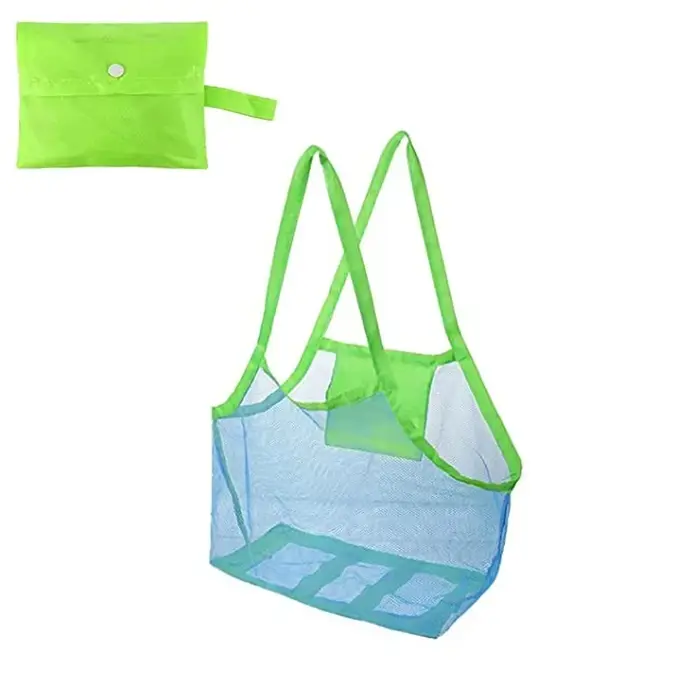 Grand sac de plage multicolore en maille