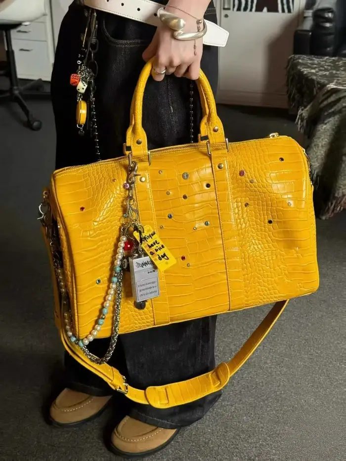 Sac fourre-tout femmes Crocodile Grain 2025 mode Vintage diamant PU haute capacité sac à bandoulière sac à main Style euro-américain