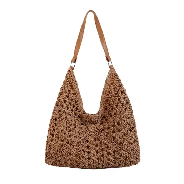 Sac à bandoulière en paille tressée tendance pour l'été