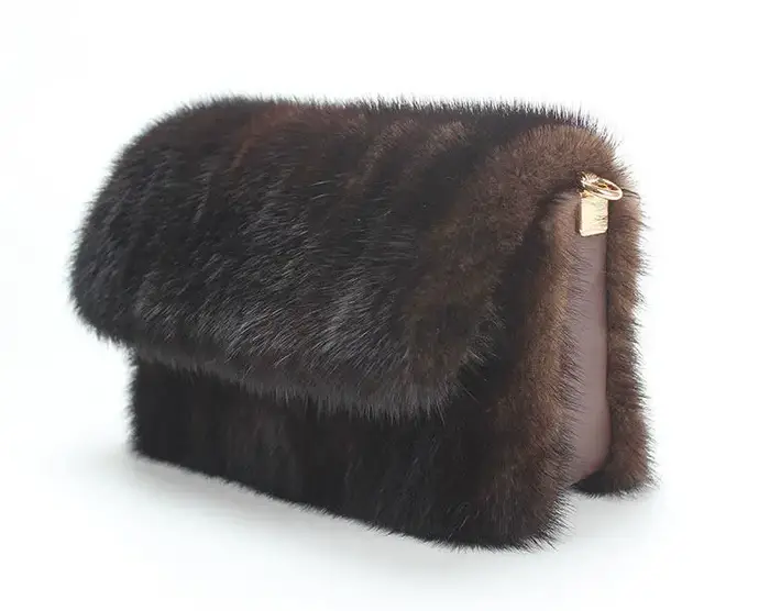 Sac classique en vraie fourrure de vison pour femmes